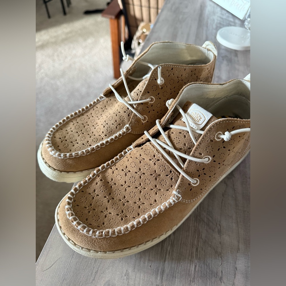 Hey Dude Tan Perforated Chukka Boots